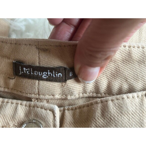 J. McLaughlin Women’s Size 8 Tan Straight Leg Denim Jeans Stretch - Picture 6 of 10